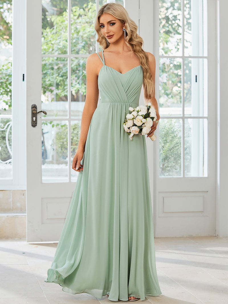 Robe Longue Plissée - Bretelles Banquet