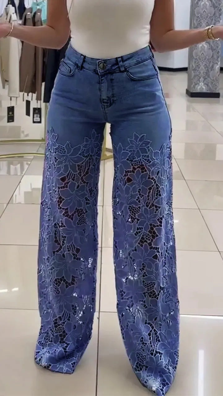 Jean Y2K Dentelle - Taille Haute Tendance