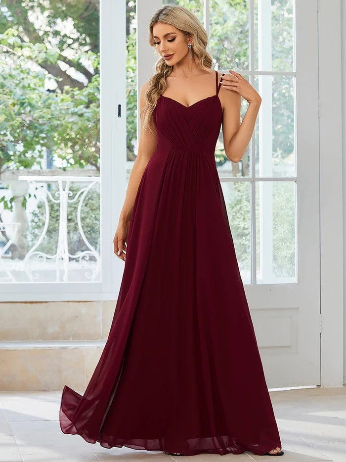 Robe Longue Plissée - Bretelles Banquet