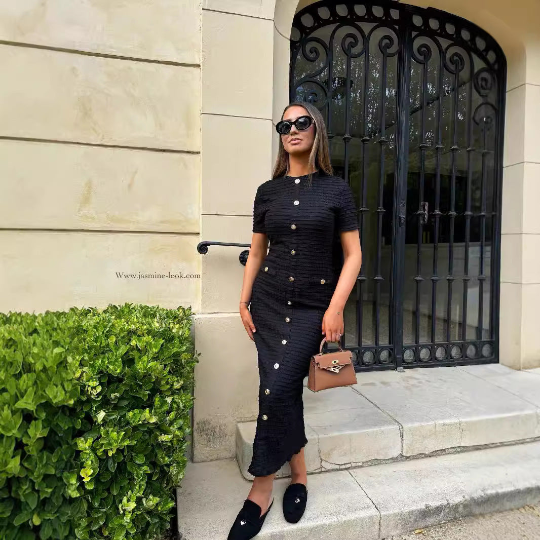 Robe Rétro Française - Tricot Ajusté