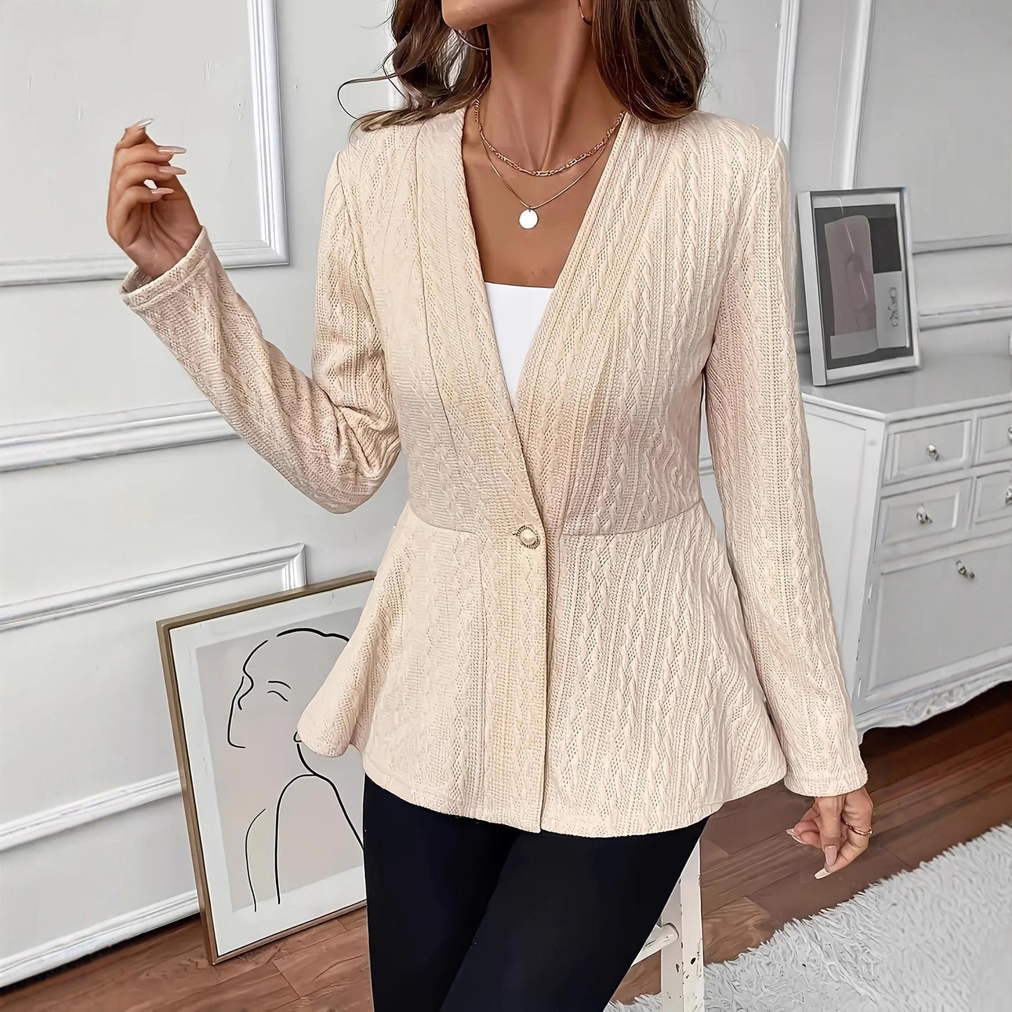 Cardigan Tricoté Un Bouton - Classique