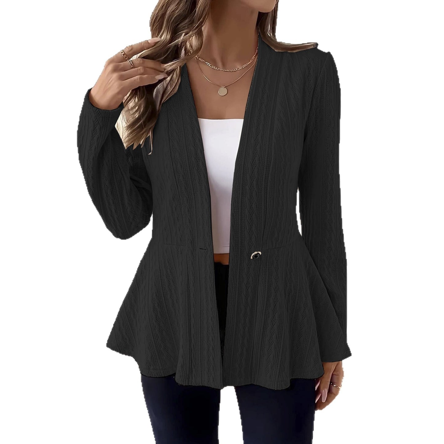 Cardigan Tricoté Un Bouton - Classique