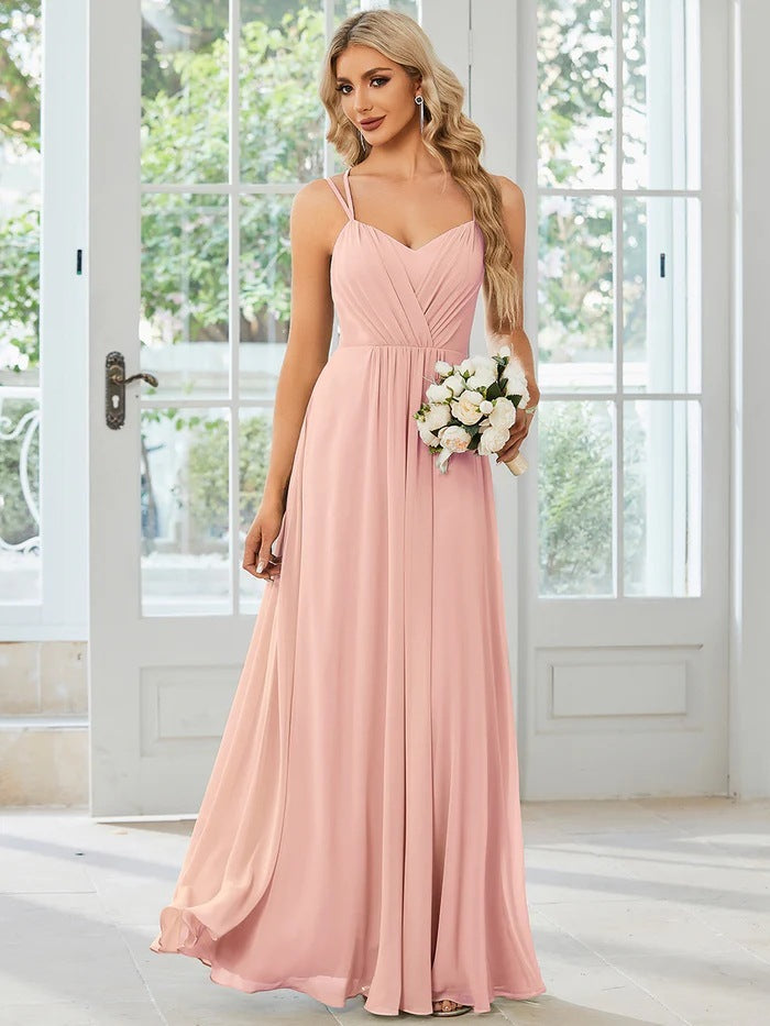 Robe Longue Plissée - Bretelles Banquet