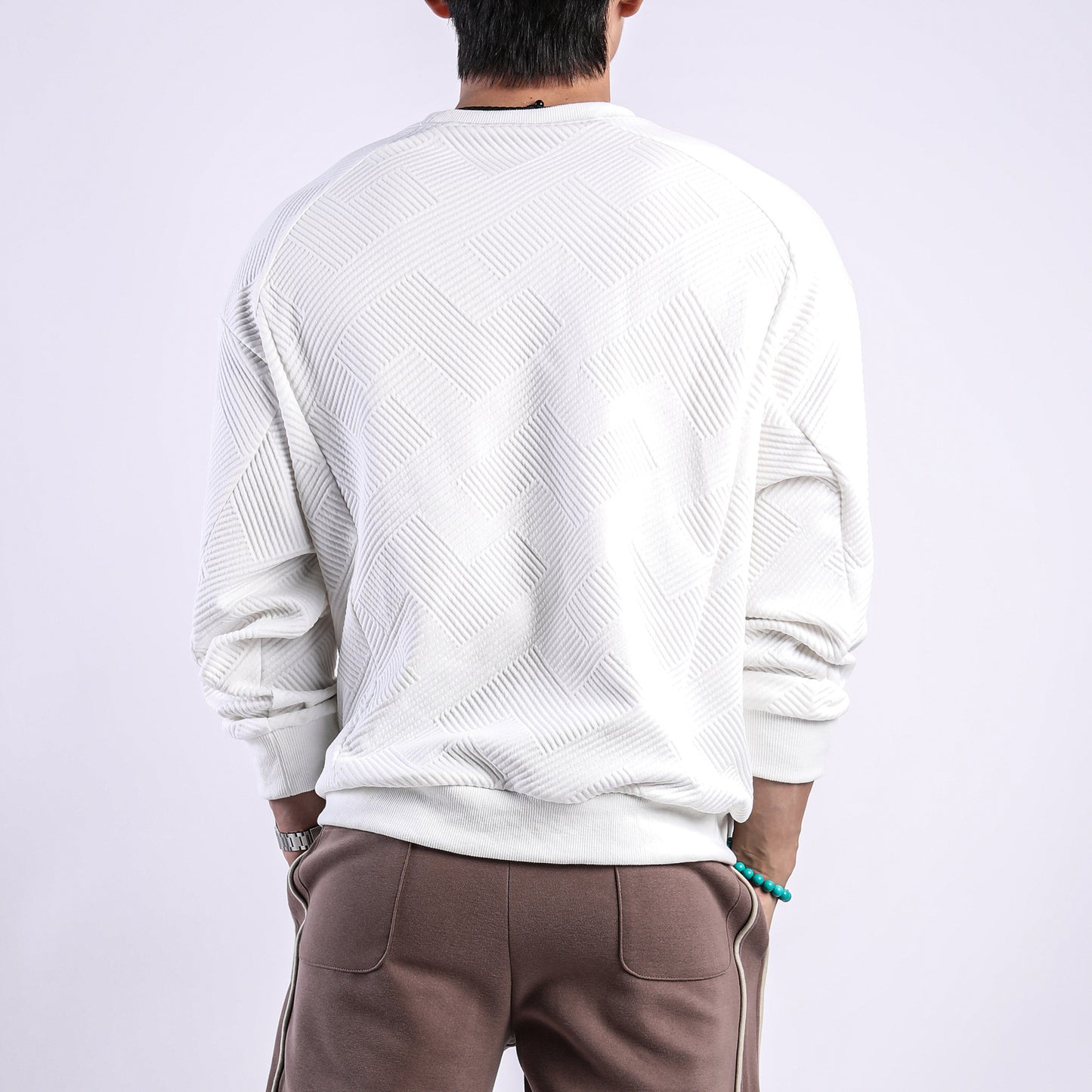 Pull Jacquard Col Rond Mi-Saison - Homme