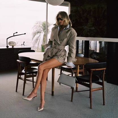 Combi-Short Trench Britannique - Kaki Clair