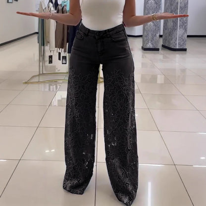 Jean Y2K Dentelle - Taille Haute Tendance