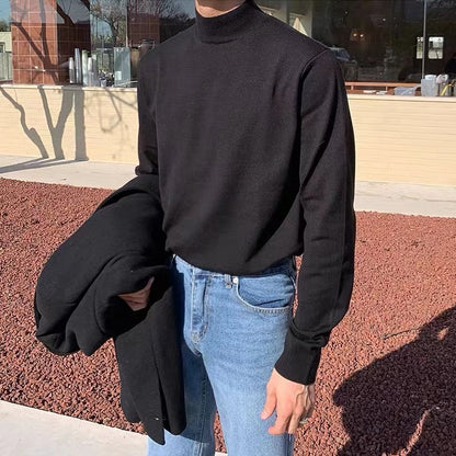 Pull Coréen Col Montant Chaud - Homme