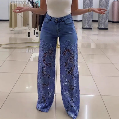 Jean Y2K Dentelle - Taille Haute Tendance