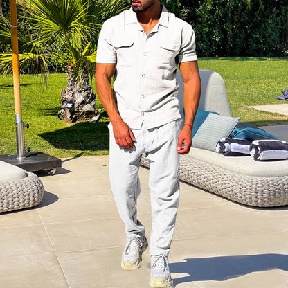 Ensemble Été Chemise Cardigan Pantalon - Homme