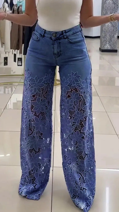Jean Y2K Dentelle - Taille Haute Tendance