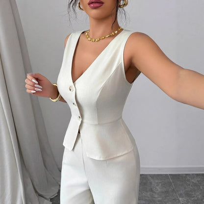 Ensemble Débardeur Pantalon Taille Haute - Femme