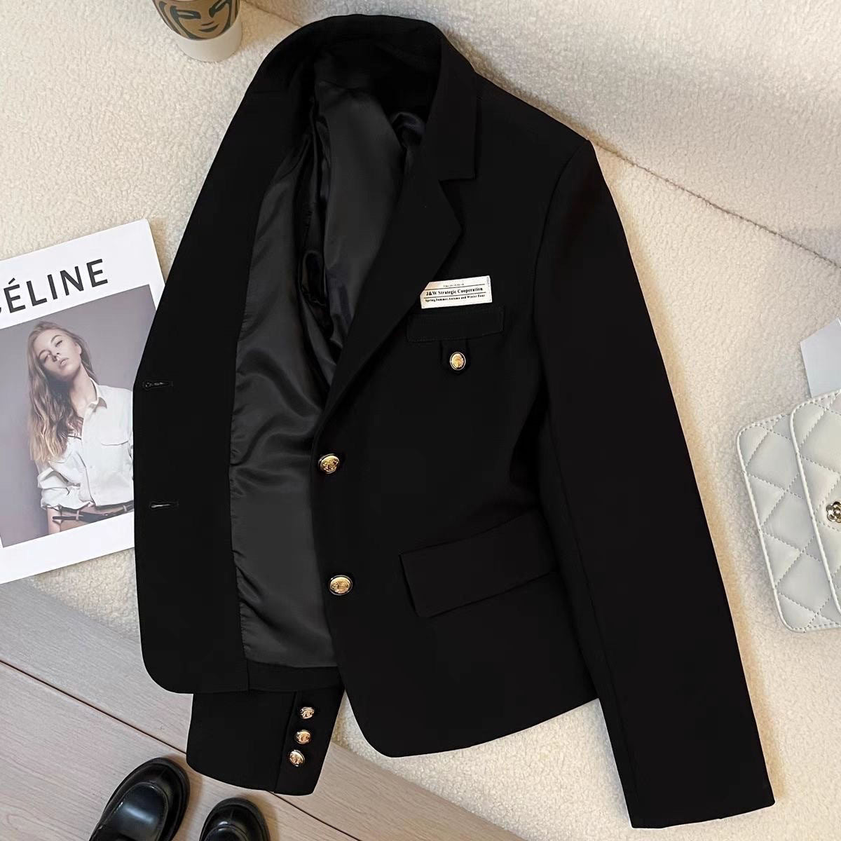 Veste Courte Noire College - Femme