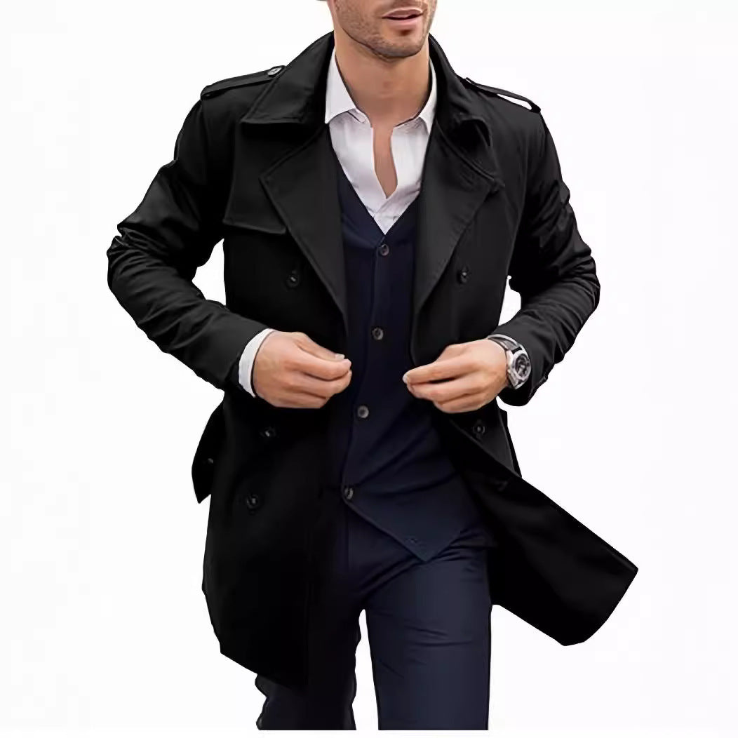 Manteau Mi-Long Double Boutonnage Euro-Américain - Homme