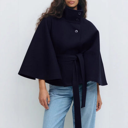 Trench Coat Hiver - Col Haut Manches Chauve-Souris