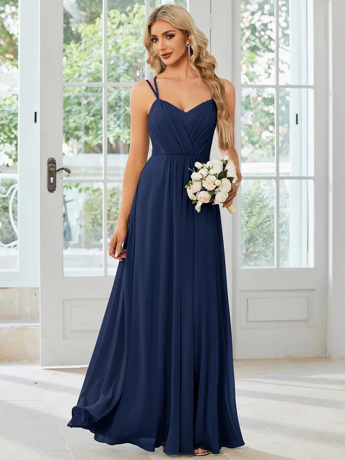 Robe Longue Plissée - Bretelles Banquet