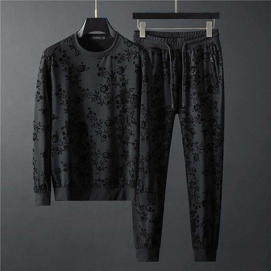 Ensemble Pull Jacquard Simple Col Rond - Homme