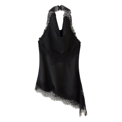 Jupe Satin Soie - Top Dentelle Col