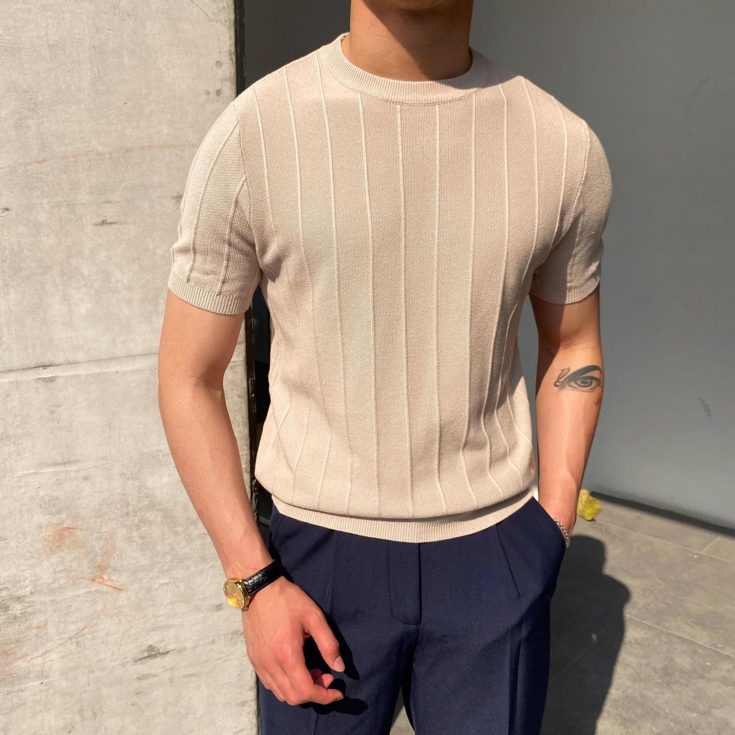 T-shirt Tricoté Été - Col Rond Léger