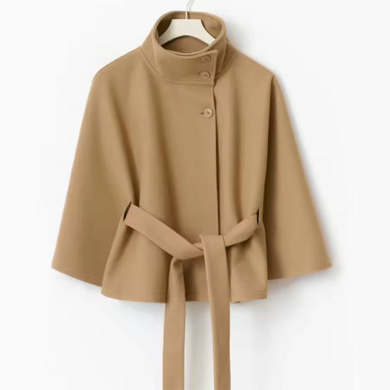 Trench Coat Hiver - Col Haut Manches Chauve-Souris