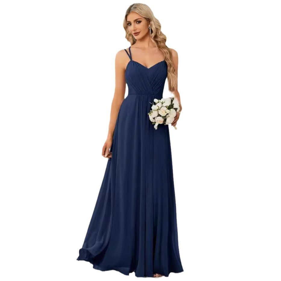 Robe Longue Plissée - Bretelles Banquet