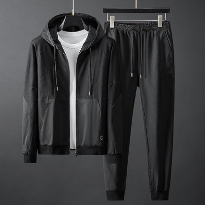 Ensemble Mesh Nid d'Abeille Stretch Slim Fit Capuche - Homme