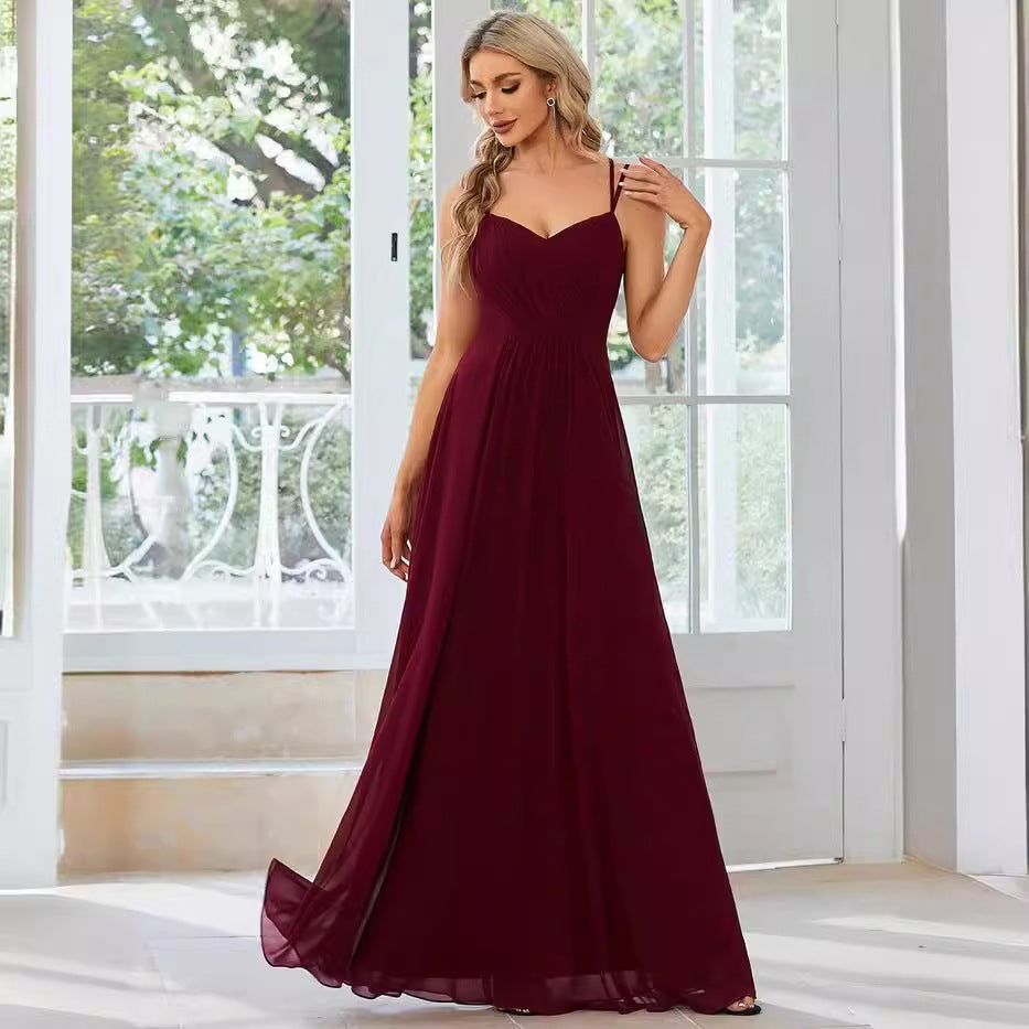 Robe Longue Plissée - Bretelles Banquet