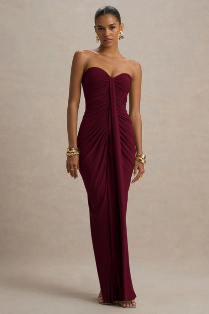 Robe Bandeau Sexy Slim Fit Plissée - Femme