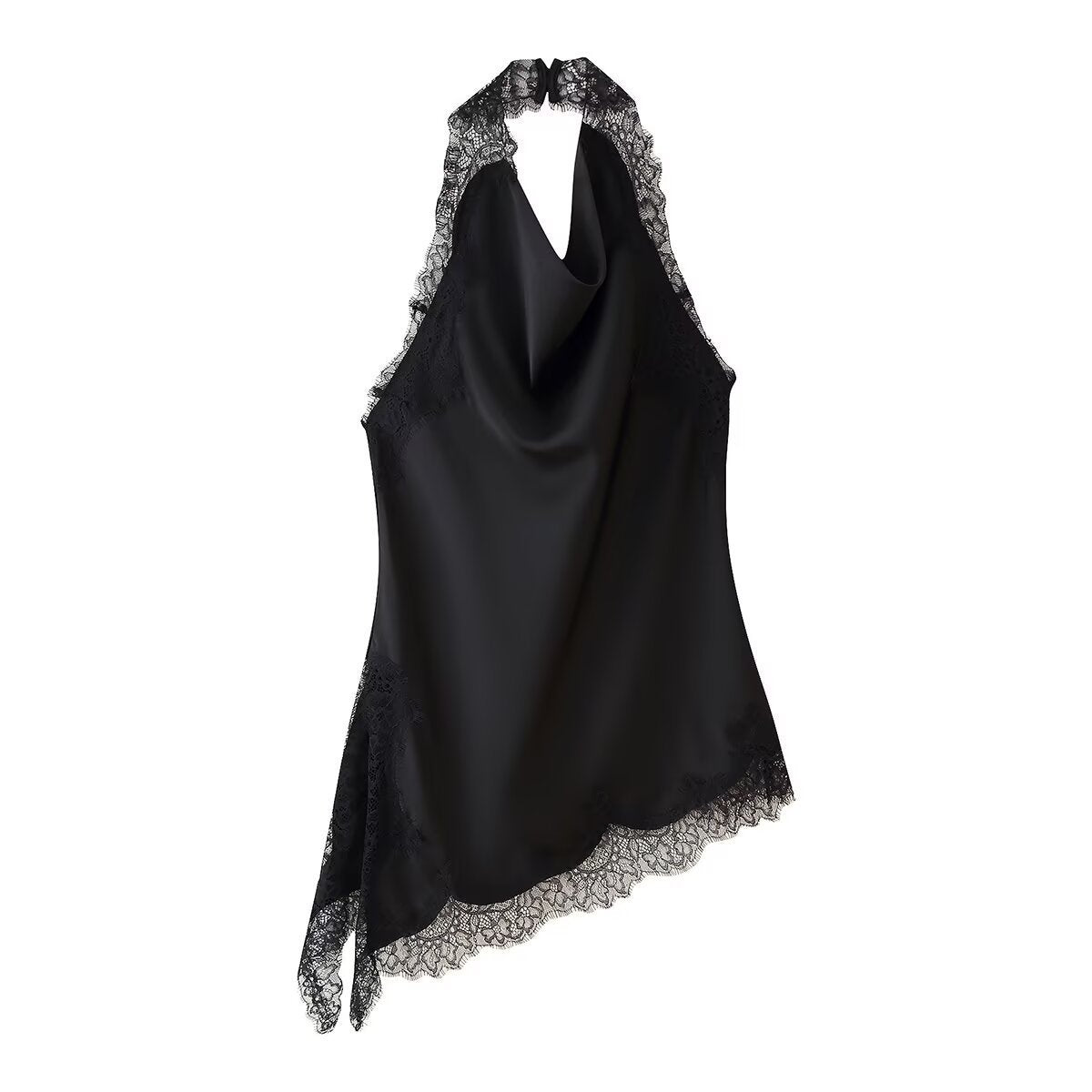 Jupe Satin Soie - Top Dentelle Col