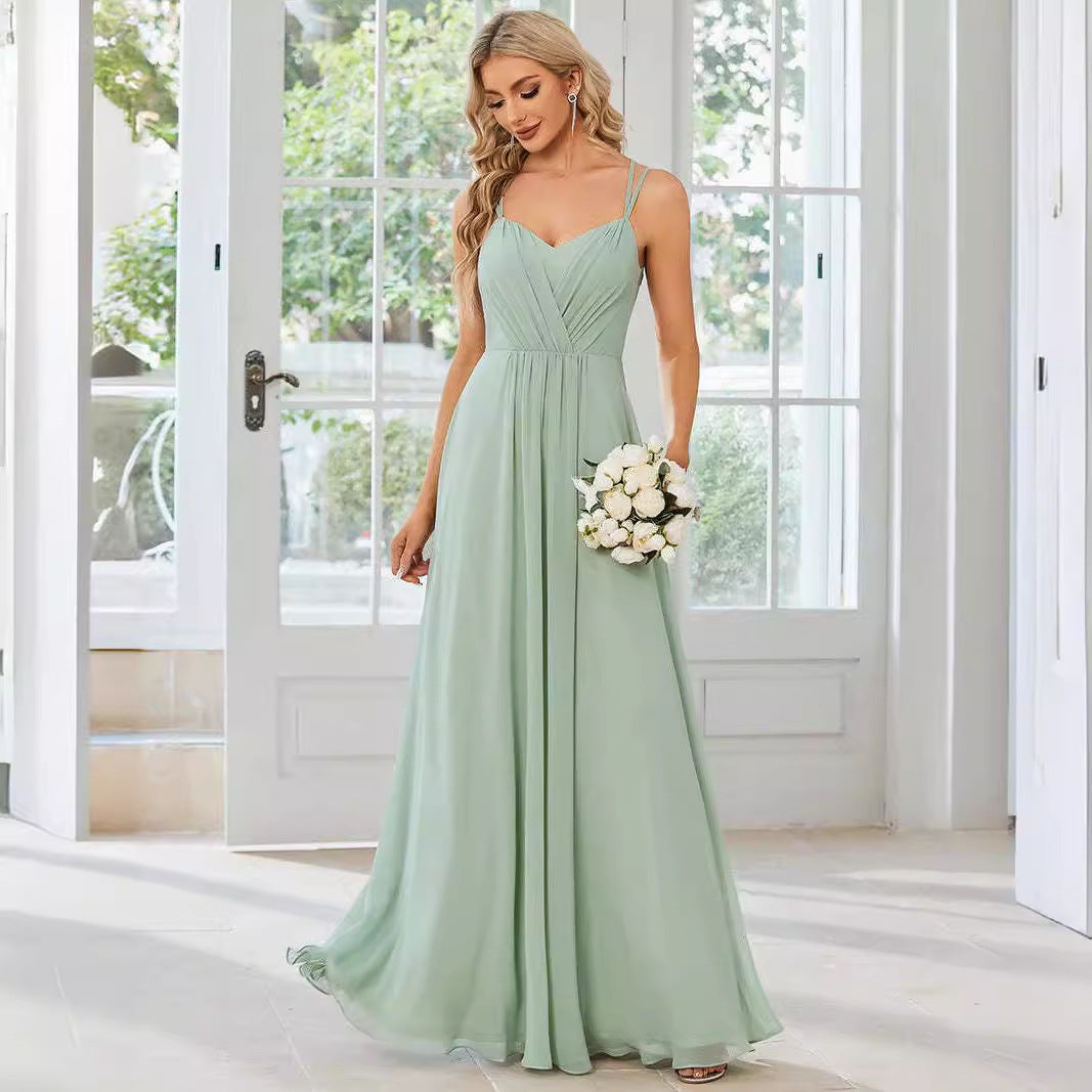 Robe Longue Plissée - Bretelles Banquet
