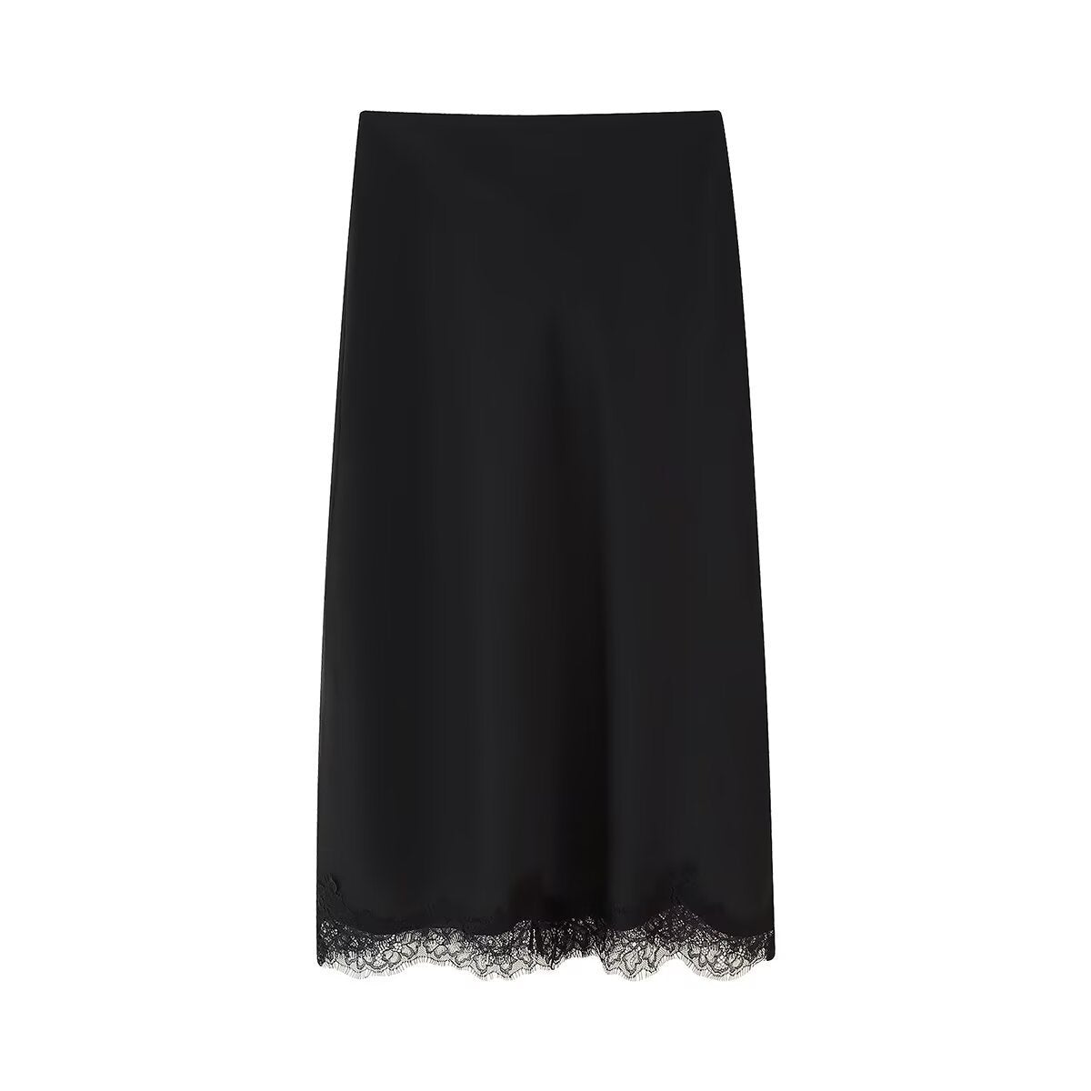 Jupe Satin Soie - Top Dentelle Col