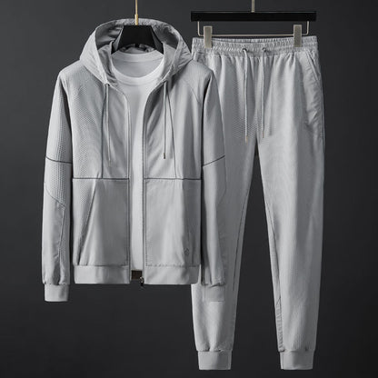 Ensemble Mesh Nid d'Abeille Stretch Slim Fit Capuche - Homme