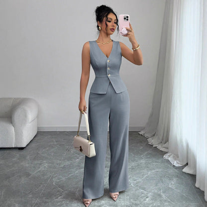 Ensemble Débardeur Pantalon Taille Haute - Femme