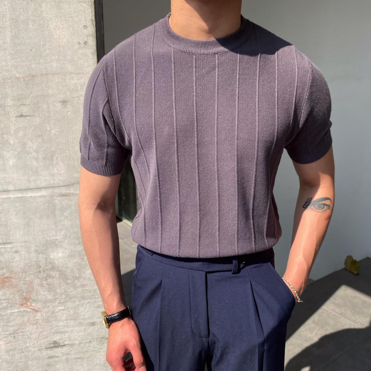T-shirt Tricoté Été - Col Rond Léger