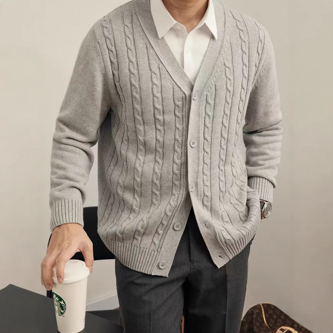 Gilet Maille Couleur Unie Hiver - Homme