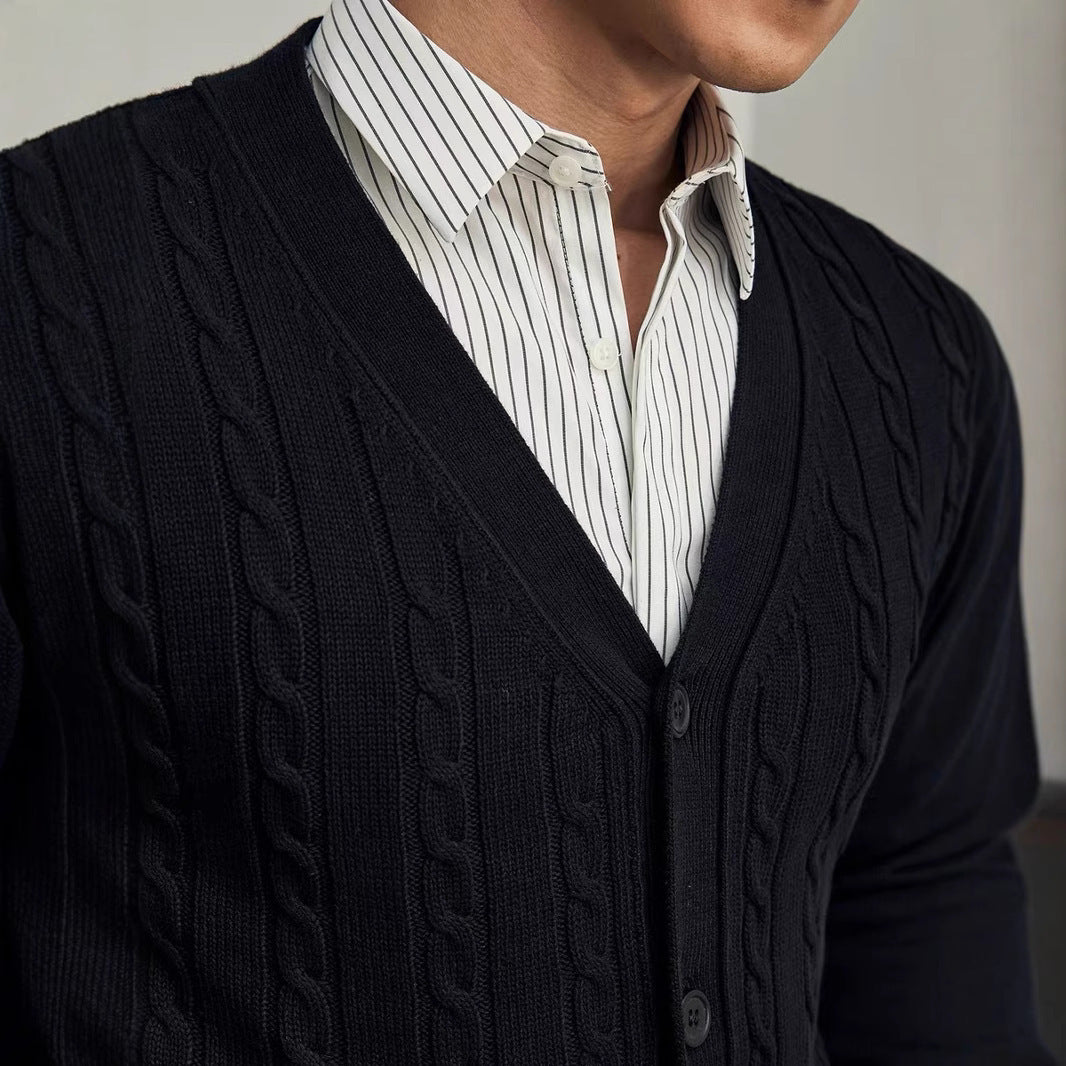 Gilet Maille Couleur Unie Hiver - Homme